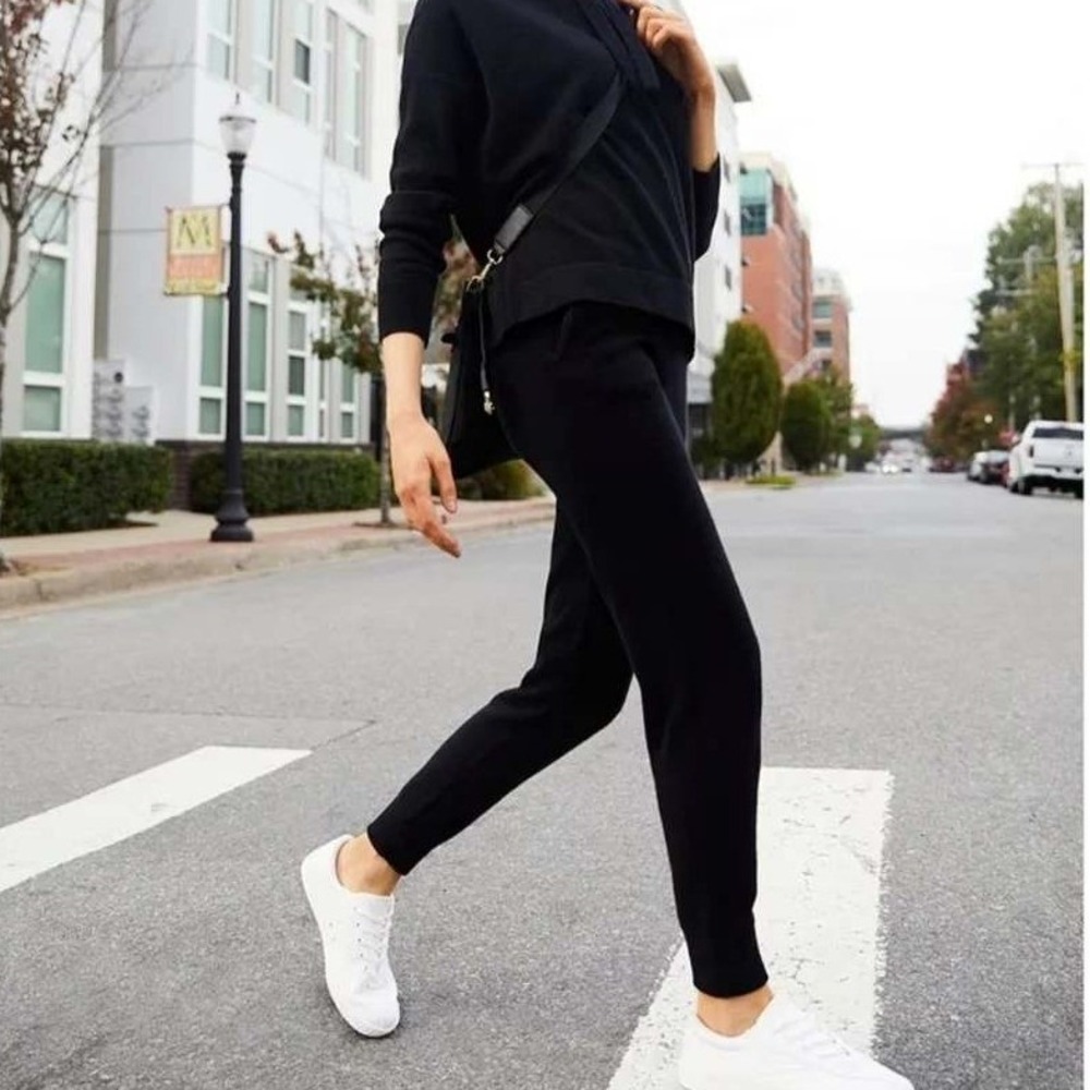 Antonio Melani Cashmere Blend Joggers Womens Medium Black Knit Drawstring Luxe